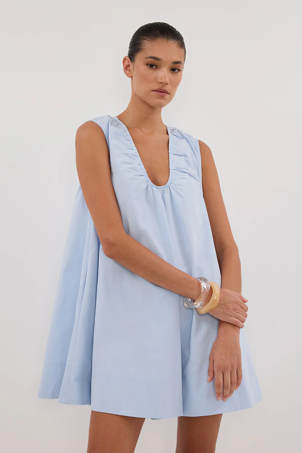 GABBY CORNFLOWER OVERSIZED COTTON MINI DRESS | DISSH