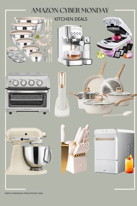 Cyber Monday kitchen deals 

Pans, toaster oven, knife set, mixing bowls, ice maker, wine opener 

#LTKsalealert #LTKCyberWeek #LTKhome