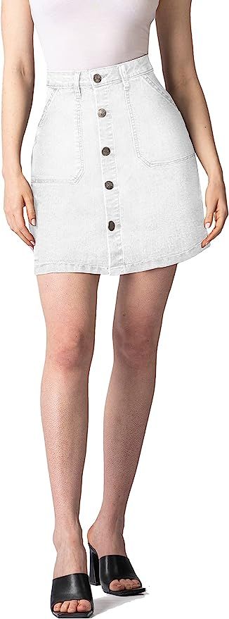 Lexi Womens Super Comfy Perfect Fit Stretch Denim Skirt | Amazon (US)