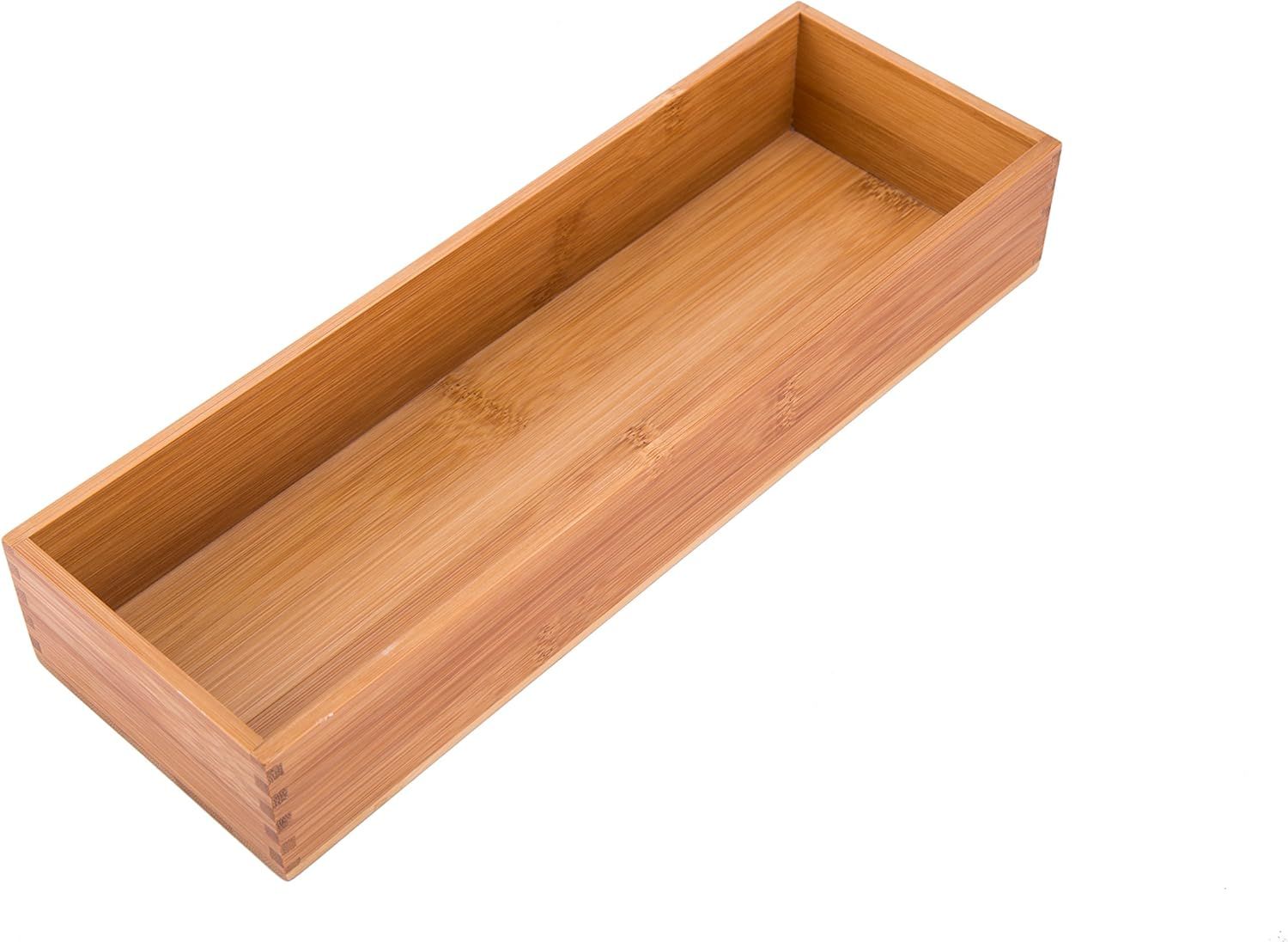 Sansnow Bamboo Kitchen Seasoning Box Tableware Knife Fork Organizer Box, Bamboo 12"*4" | Amazon (US)