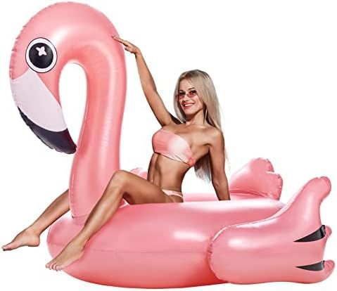 HBlife Inflatable Flamingo Pool Floats Adult Size, 49 X 43 X 40 Inches Giant Blow Up Tube Swimming P | Amazon (US)
