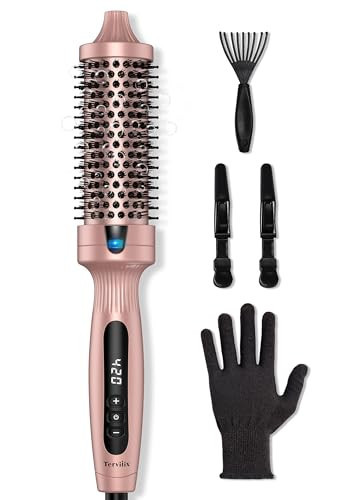 Terviiix Thermal Brush, 1.5 Inch Quick Heating Hot Brush Get Voluminous Style, Ceramic Tourmaline Ionic Heated Curling Iron, Digital Display 6 Temperatures Curling Wand, Dual Voltage, | Amazon (US)