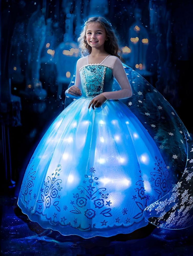 Light Up Princess Dress Girls Halloween Costume Christmas Costume Toddler Dressing Up for Bithday... | Amazon (US)