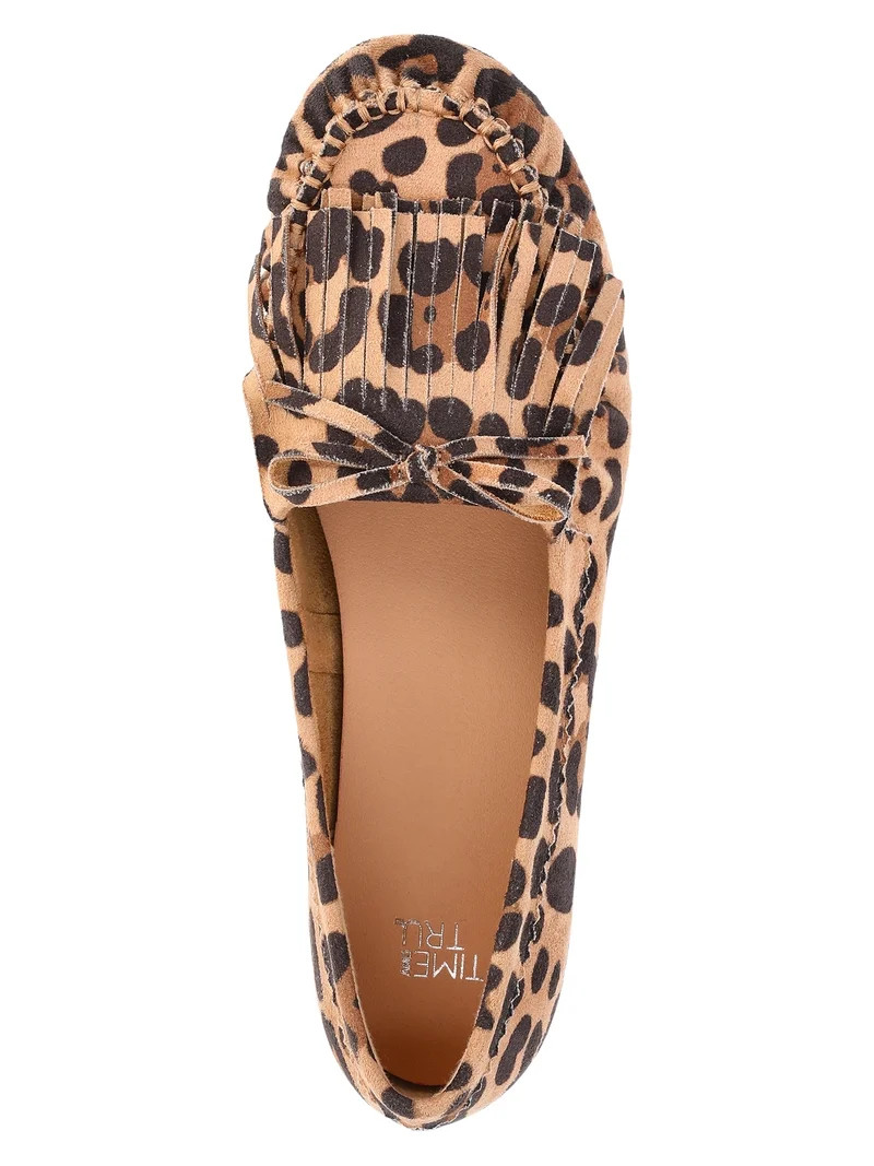 Time and Tru Women's Fringe Suede Moccasins | Walmart (US)