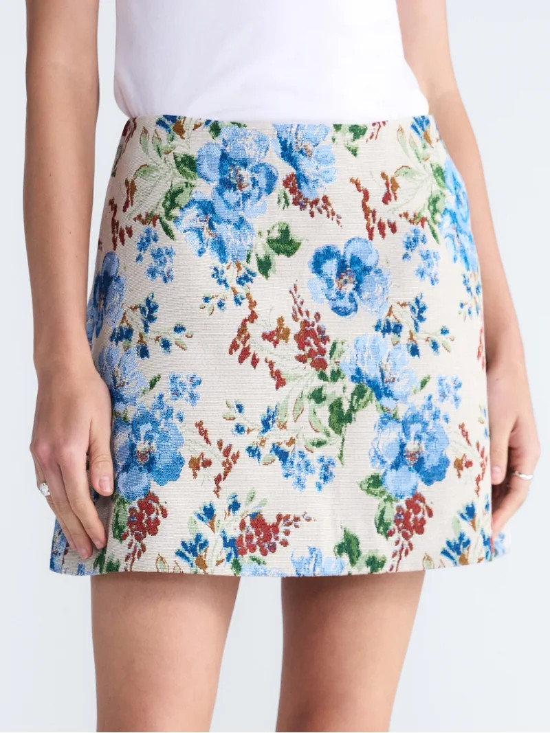 Free Assembly Women's and Women's Plus High-Rise Jacquard Mini Skirt, Sizes 0-28W | Walmart (US)