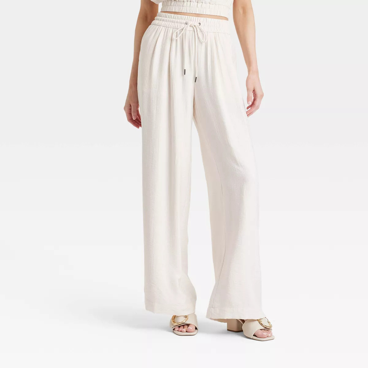 Women's High-Rise Modern Gauze Wide Leg Pull-On Pants - A New Day™ | Target