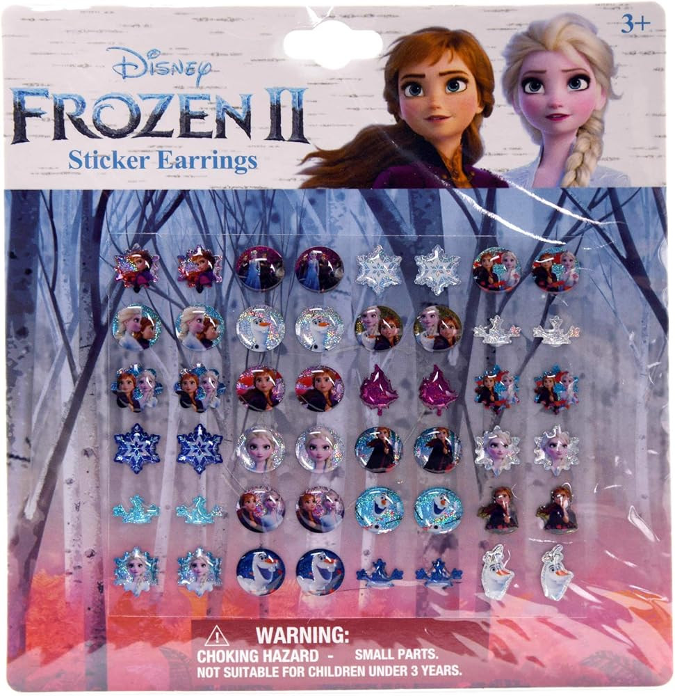 Disney Frozen Sticker Earrings - Set of 48 (24 Pairs) Features Olaf, Anna & Elsa | Amazon (US)