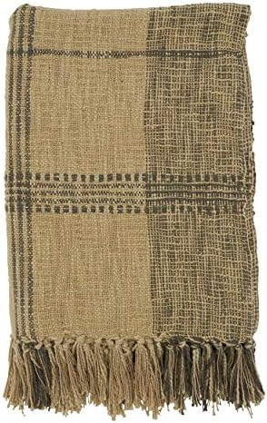 SARO LIFESTYLE Cotton Plaid Throw, Natural, 50"" x70 (TH109.N5070) | Amazon (US)