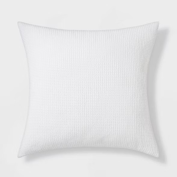 Euro Washed Waffle Weave Throw Pillow White - Threshold™ | Target