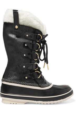 Joan of Arctic waterproof shearling-trimmed leather boots | The Outnet US