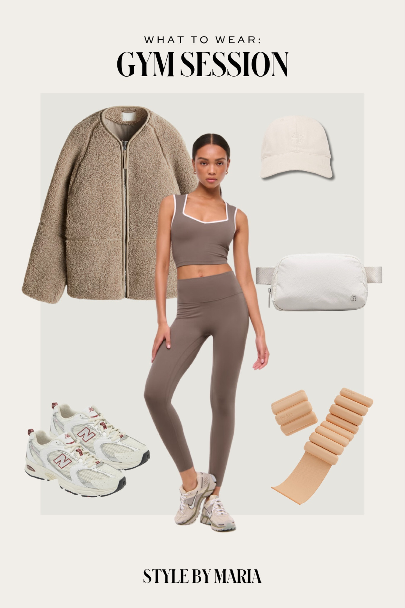 Gym essentials 
Fleece jacket 
Abercrombie workout set on sale
New balance sneakers
Lululemon Fanny pack
Anine bing cap 

#LTKSaleAlert #LTKActive #LTKFindsUnder100