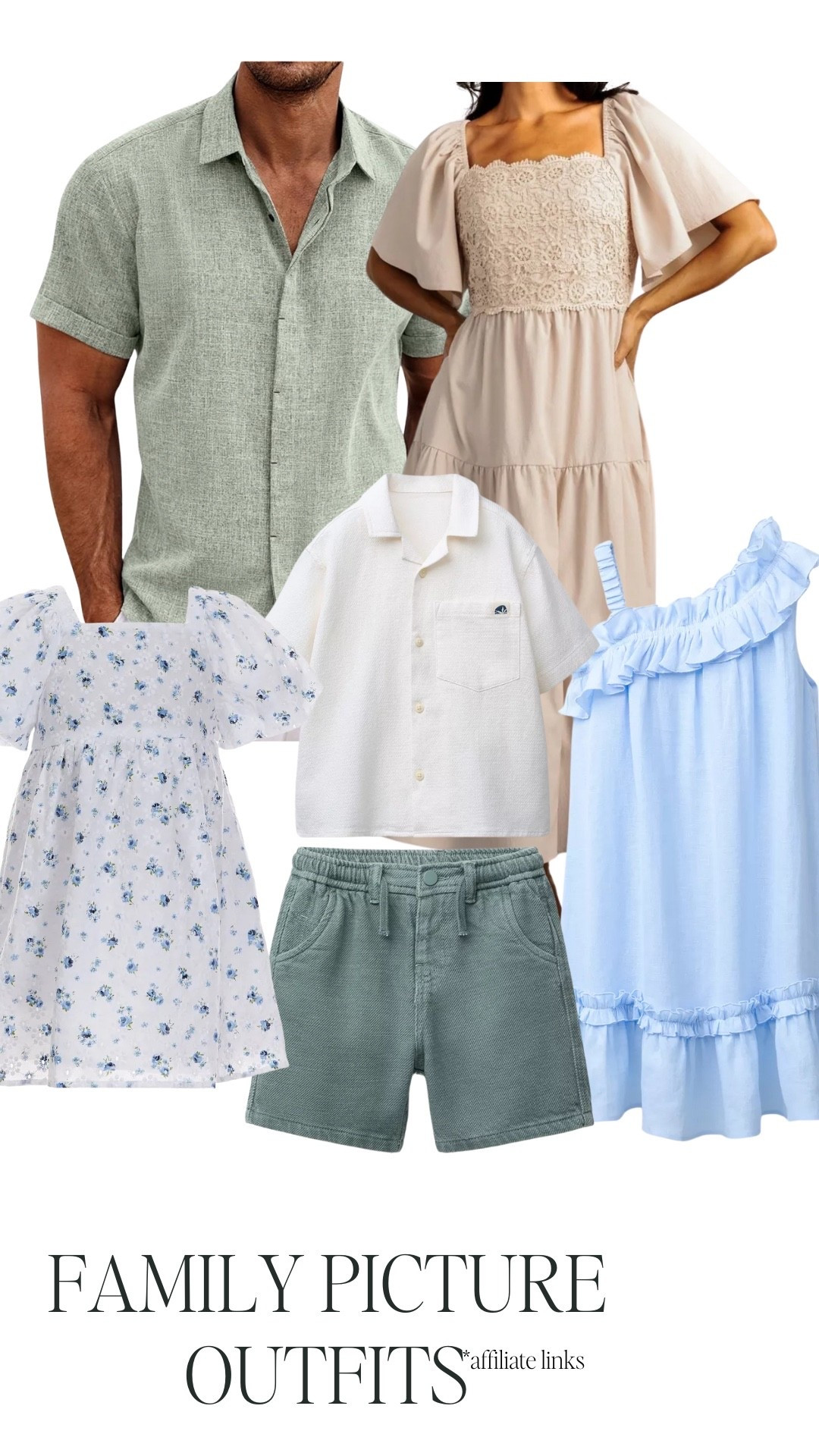 Family picture outfit ideas neutrals with greens and blue 

#LTKKids #LTKFamily #LTKStyleTip