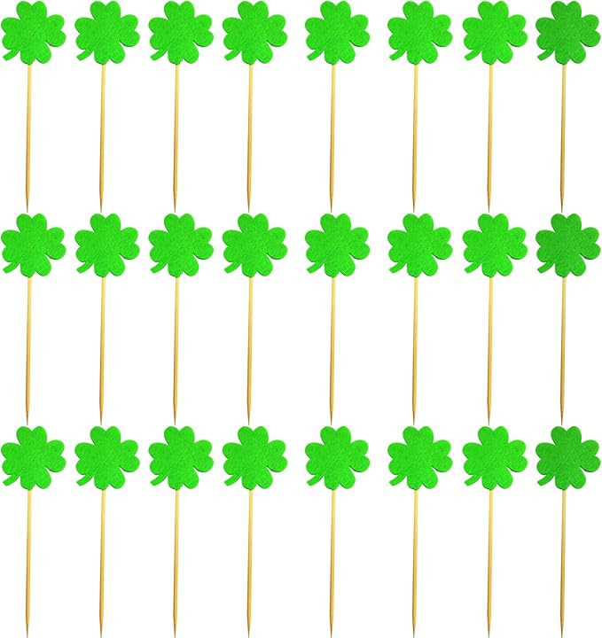 St Patrick's Day Party Cocktail Picks 50 Counts 4.7" Bamboo Appetizer Toothpicks Wooden Decorativ... | Amazon (US)