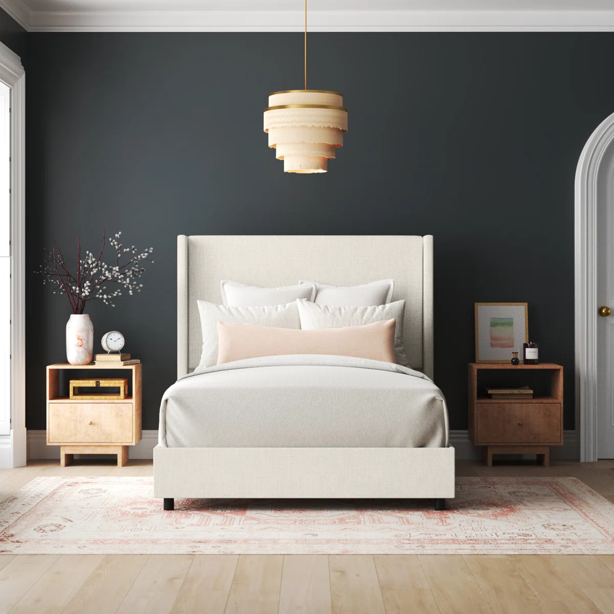 Hanson Upholstered Wingback Bed | Wayfair North America