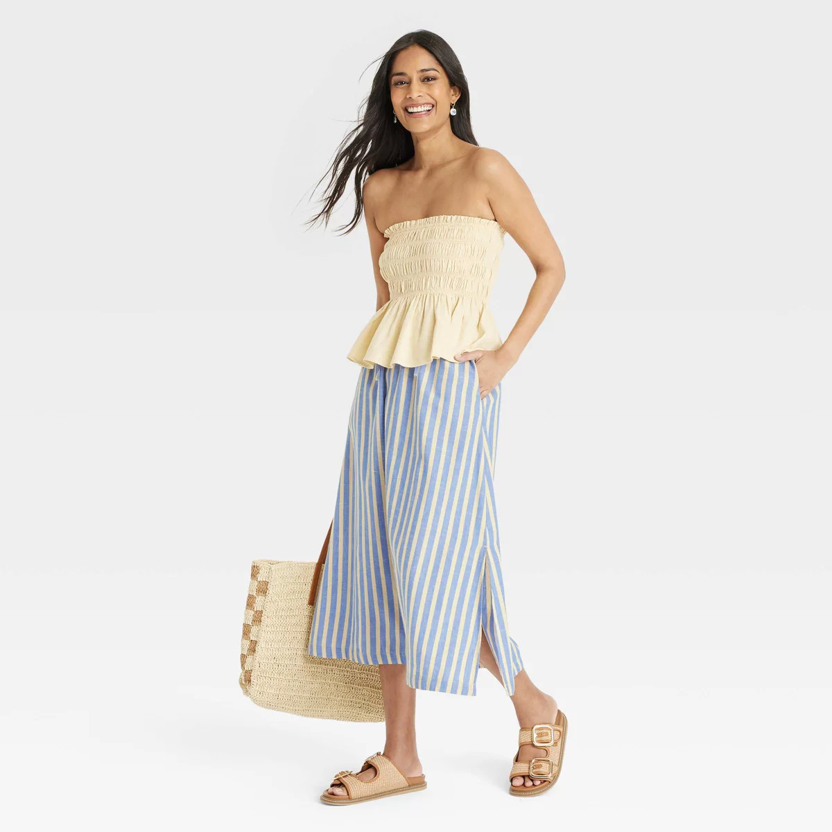 Women's Tie-Front Midi A-Line Skirt - Universal Thread™ | Target