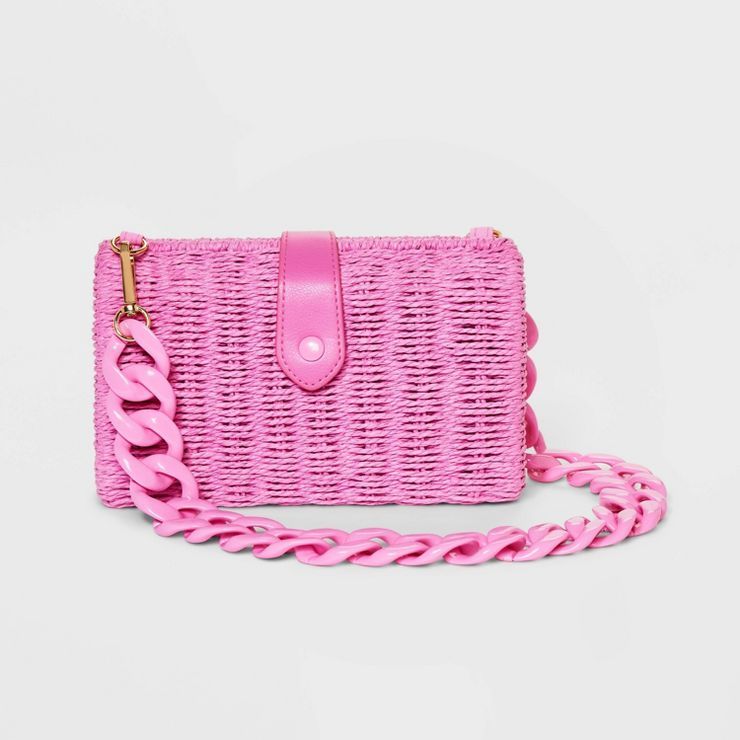 Straw Chain Shoulder Handbag - A New Day™ | Target