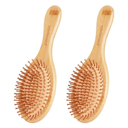 Pumzapapa Bamboo Smooth Comb Set Natural Bamboo Hair Care Massage Comb Anti-Static Reduces Breakage and Tangles Eco-Friendly Durable Oval Shape 2-Pack | Amazon (US)