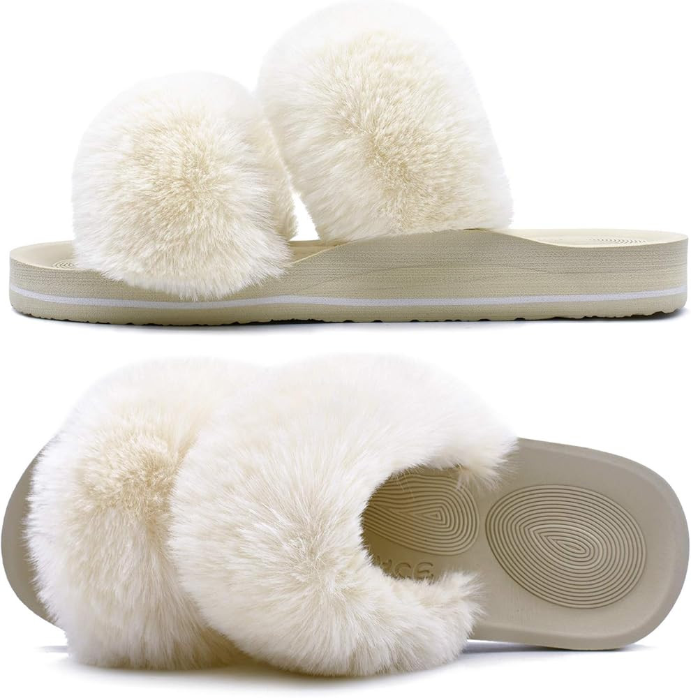 Coface Womens Fur Sliders | Amazon (US)