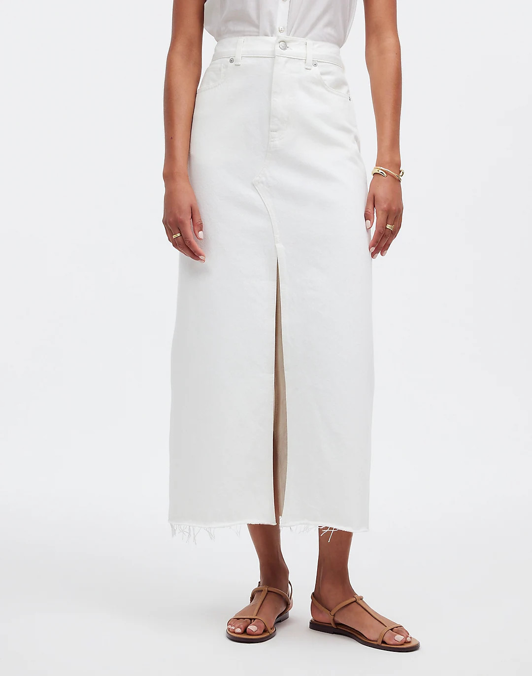 The Rilee Denim Midi Skirt | Madewell