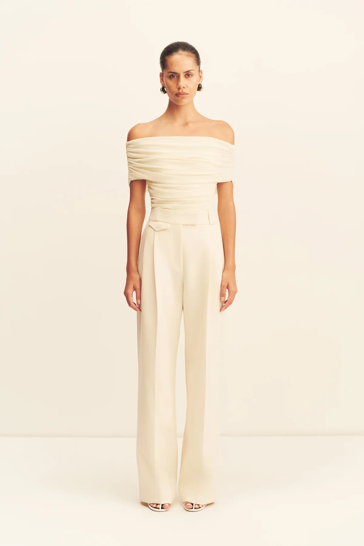 IRENA HIGH WAISTED TAILORED PANT | RICE | PANTS | SHONA JOY | Shona Joy