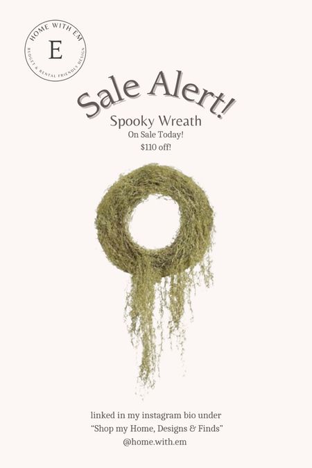 The Halloween wreath I have been looking at all season is on a major sale today! This spooky Spanish moss wreath is just too perfect!

Why You'll Love It
Dripping, faux Spanish moss wreath
Delicate, convincingly realistic stems
Hangs in unique, asymmetrical shape
For indoor/covered outdoor use

#LTKHalloween #LTKSeasonal #LTKsalealert