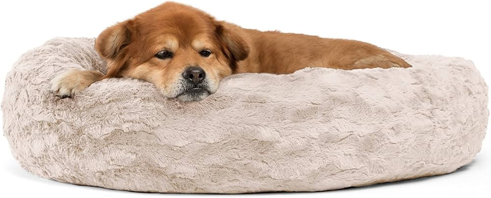 Best Friends by Sheri The Original Calming Donut Cat and Dog Bed in Lux Fur Oyster, No Zipper, Me... | Amazon (US)