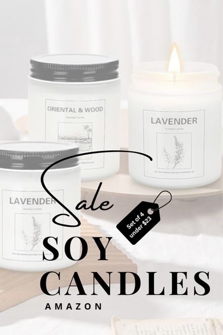 LOVE this new soy wax candle set from Amazon! 👏🏻 They make great gifts too! 

They are on sale now and come in a set of 4 for $22.48. Very good price! 

Lovely scents and neutral glass container that will go with all home decor styles. 👍🏻

#amazonfinds #amazonhome #candles #giftidea 

#LTKhome #LTKfindsunder50 #LTKGiftGuide