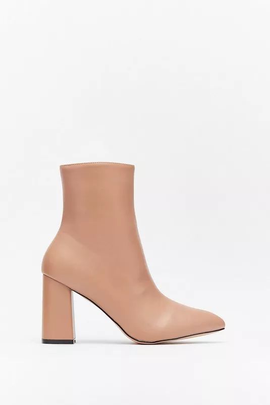 Faux Leather Pointed Toe Heeled Boots | Nasty Gal (US)