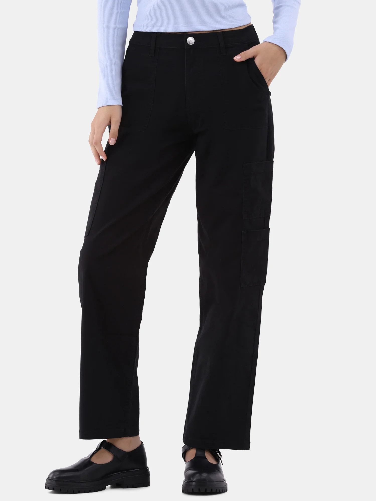 No Boundaries Wide Leg Cargo Pants, Women's | Walmart (US)