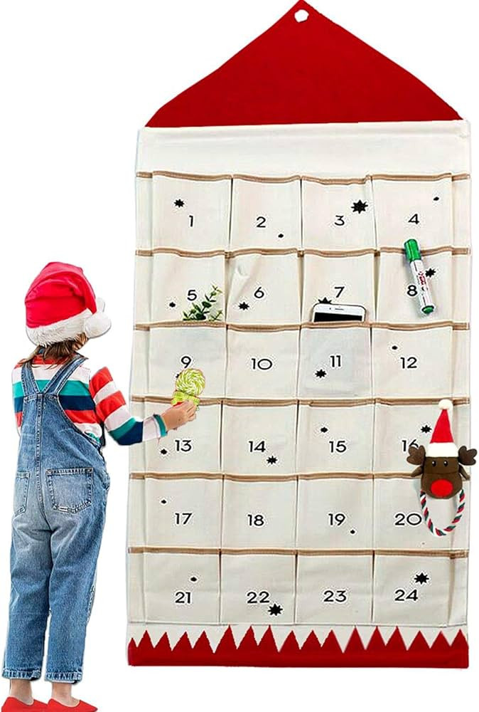 JapanAmStore Christmas Advent Calendar with Pockets Wall Hanging Bag for Home Xmas Countdown Deco... | Amazon (US)