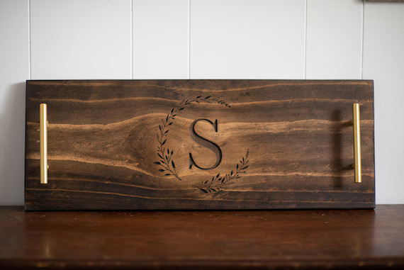 Monogrammed Letter Charcuterie Board with handles, Perfect for your next party or gathering, Wedd... | Etsy (US)