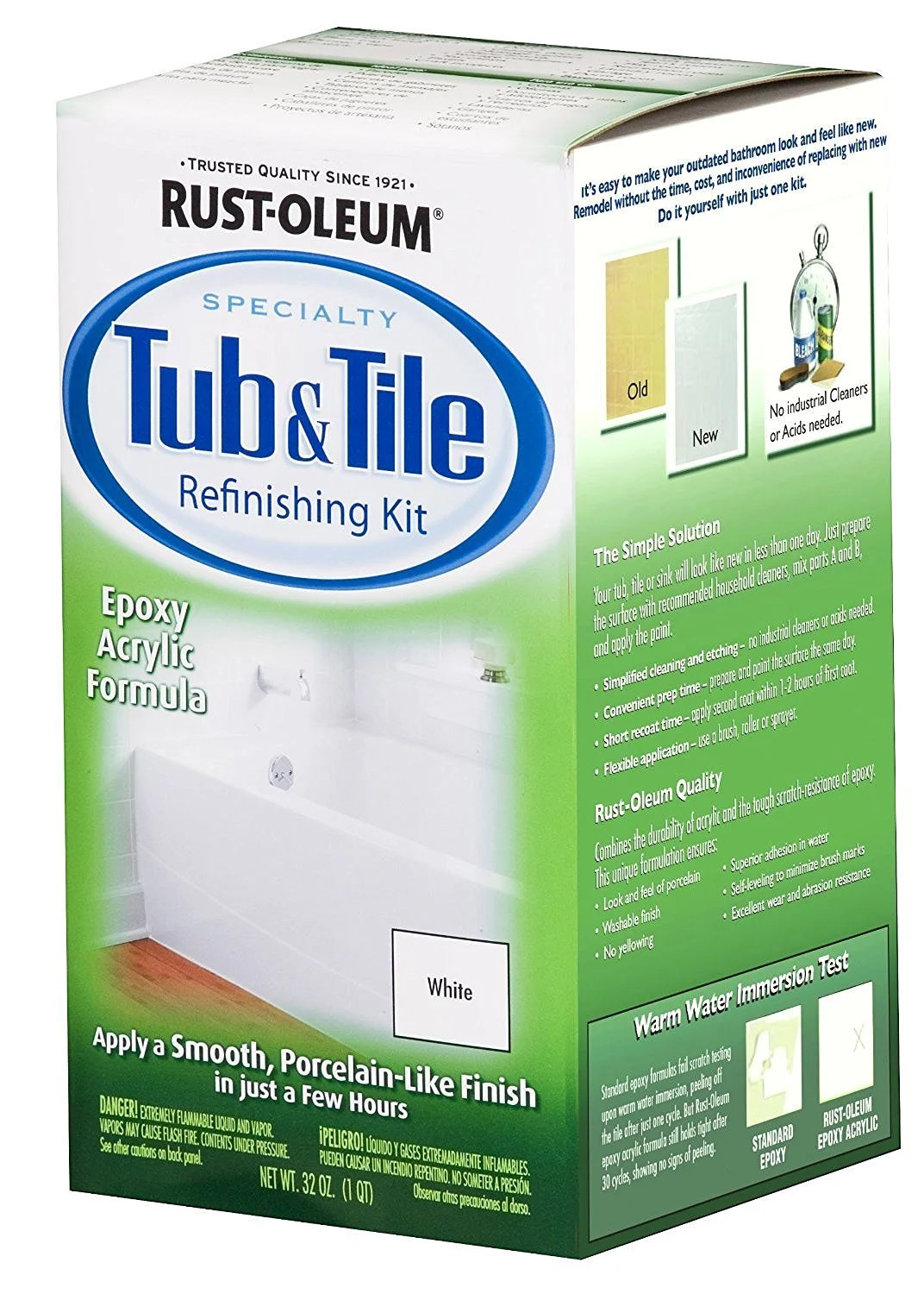 Rust-Oleum 7860519 Tub And Tile Refinishing 2-Part Kit, White (2 Pack) - Walmart.com | Walmart (US)