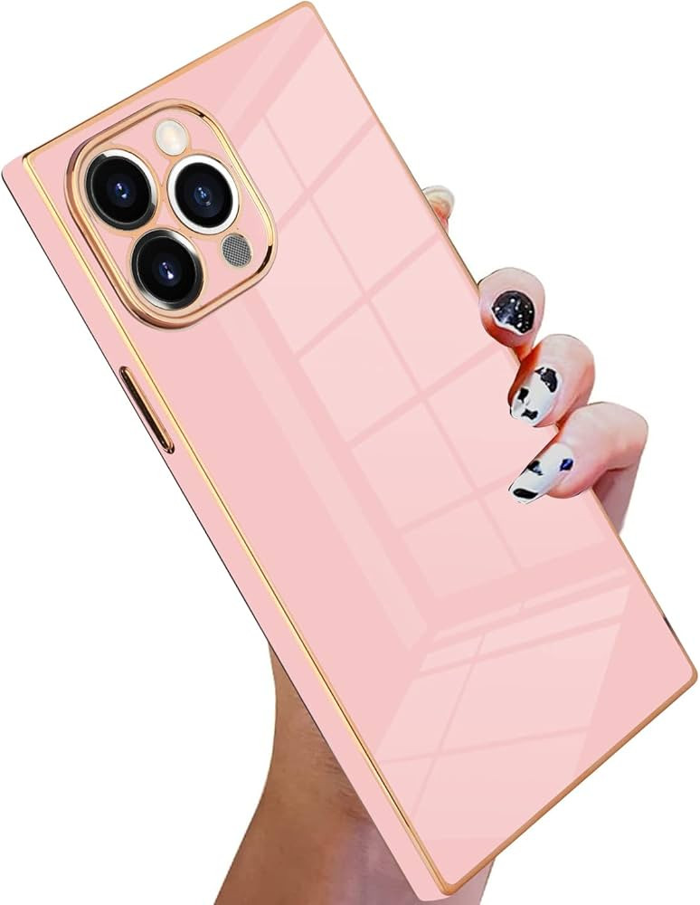 KANGHAR Square Case Compatible with iPhone 11 Pro Max Luxury Cute Plating Design Square Case Full... | Amazon (US)