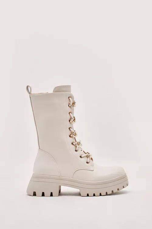 Lace Up Chunky Biker Boots | Nasty Gal (US)