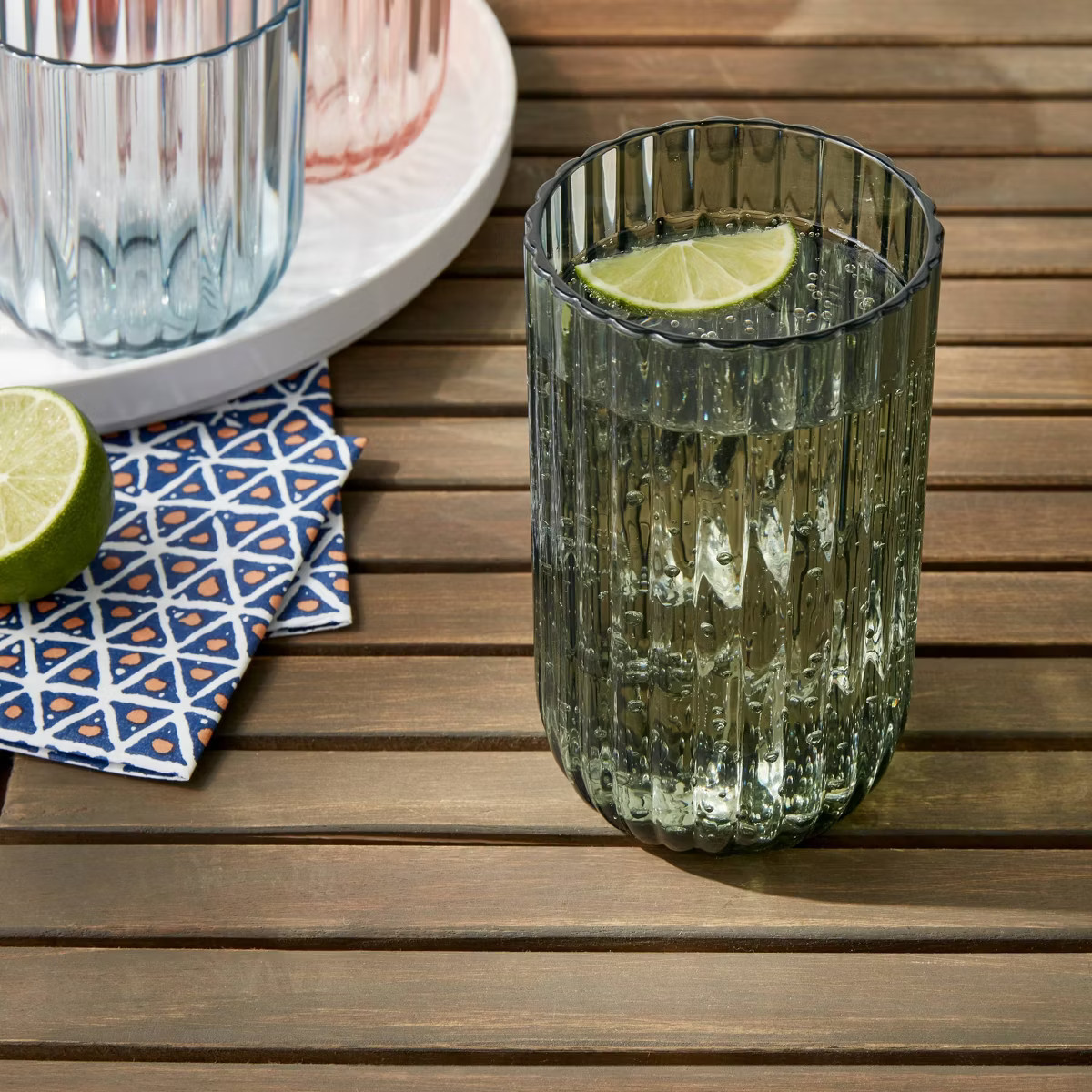 16oz Plastic Ribbed Tall Tumbler Green - Threshold™ | Target