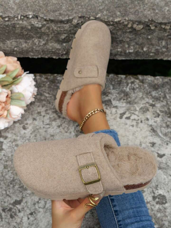 New Winter Women's Warm Furry Mules, Slip-On Casual & Fashionable Shoes | SHEIN