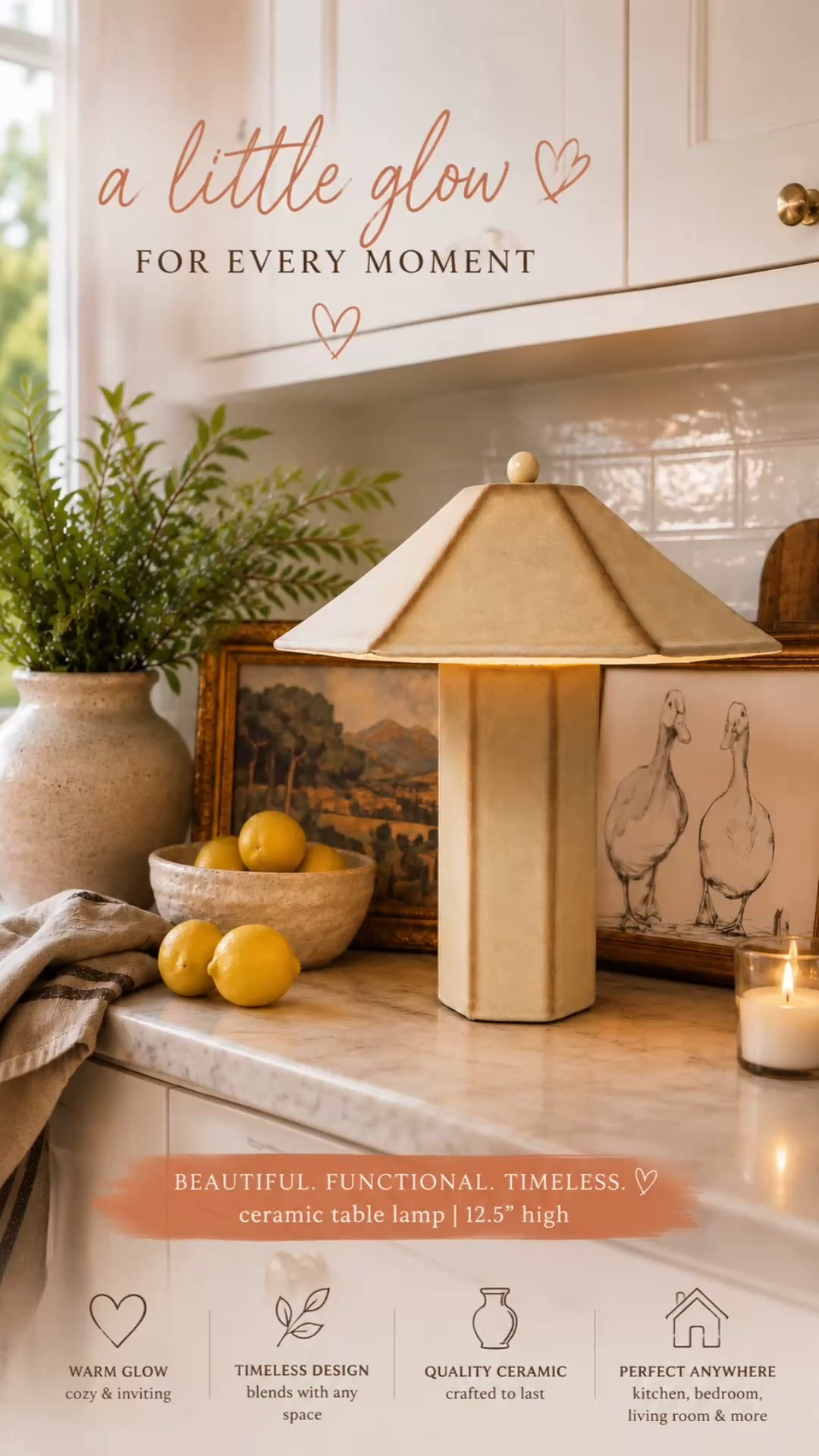 A little glow can completely change the feel of a room. ✨ This timeless ceramic table lamp adds warmth, texture, and designer style to kitchens, bedrooms, entryways, living rooms, and cozy corners. It’s one of those versatile home décor finds that looks far more expensive than it is. Save this idea for your next home refresh and follow @anyasdecor for more affordable home finds, designer-inspired décor, and everyday decorating inspiration.