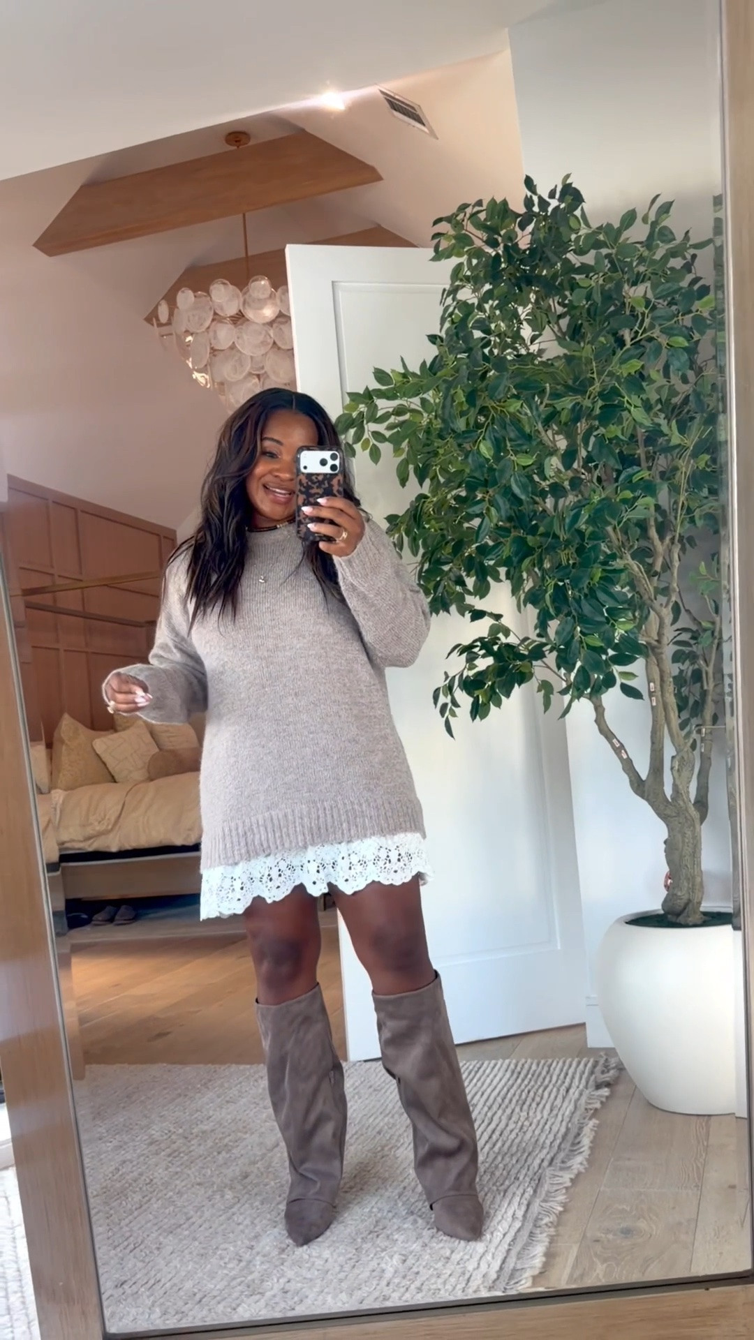 How adorable is this oversized sweater dress with the lace trim?!🤍 Currently $36.72 with stackable code AEFALL30. I sized up in this for length + comes in two other colors!

#LTKootd #LTKSaleAlert #LTKSeasonal