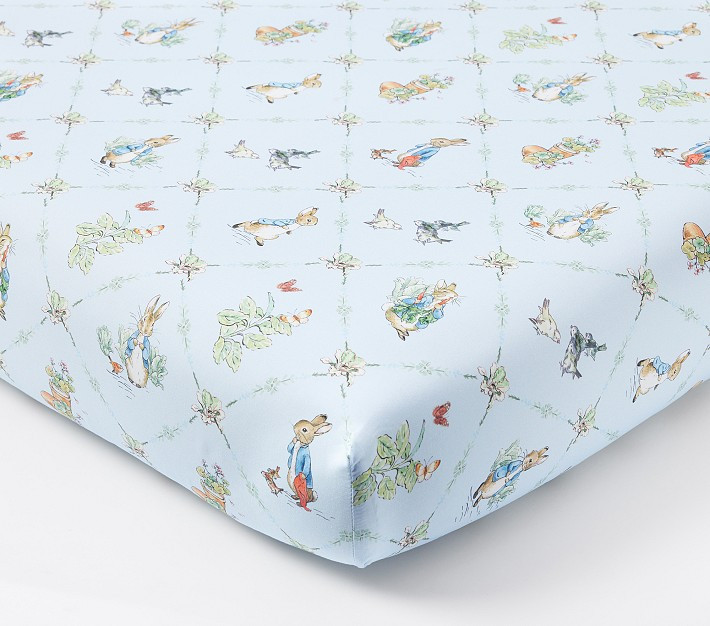 Peter Rabbit™ Lattice Organic Crib Fitted Sheet | Pottery Barn Kids