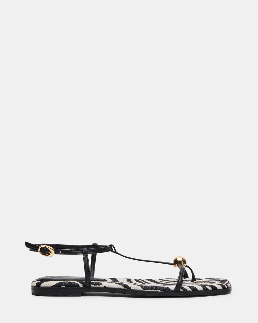 RITZY Zebra Square-Toe Strappy Women's Sandal | Steve Madden (US)