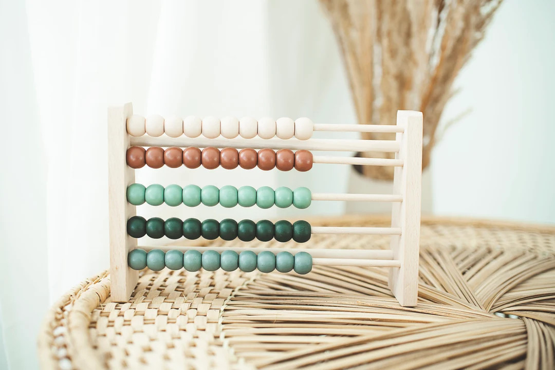 Boho Wooden Abacus Counting Toy | Montessori Toy | Wooden Toy Decor | Nursery Decor | Boho Rainbo... | Etsy (US)