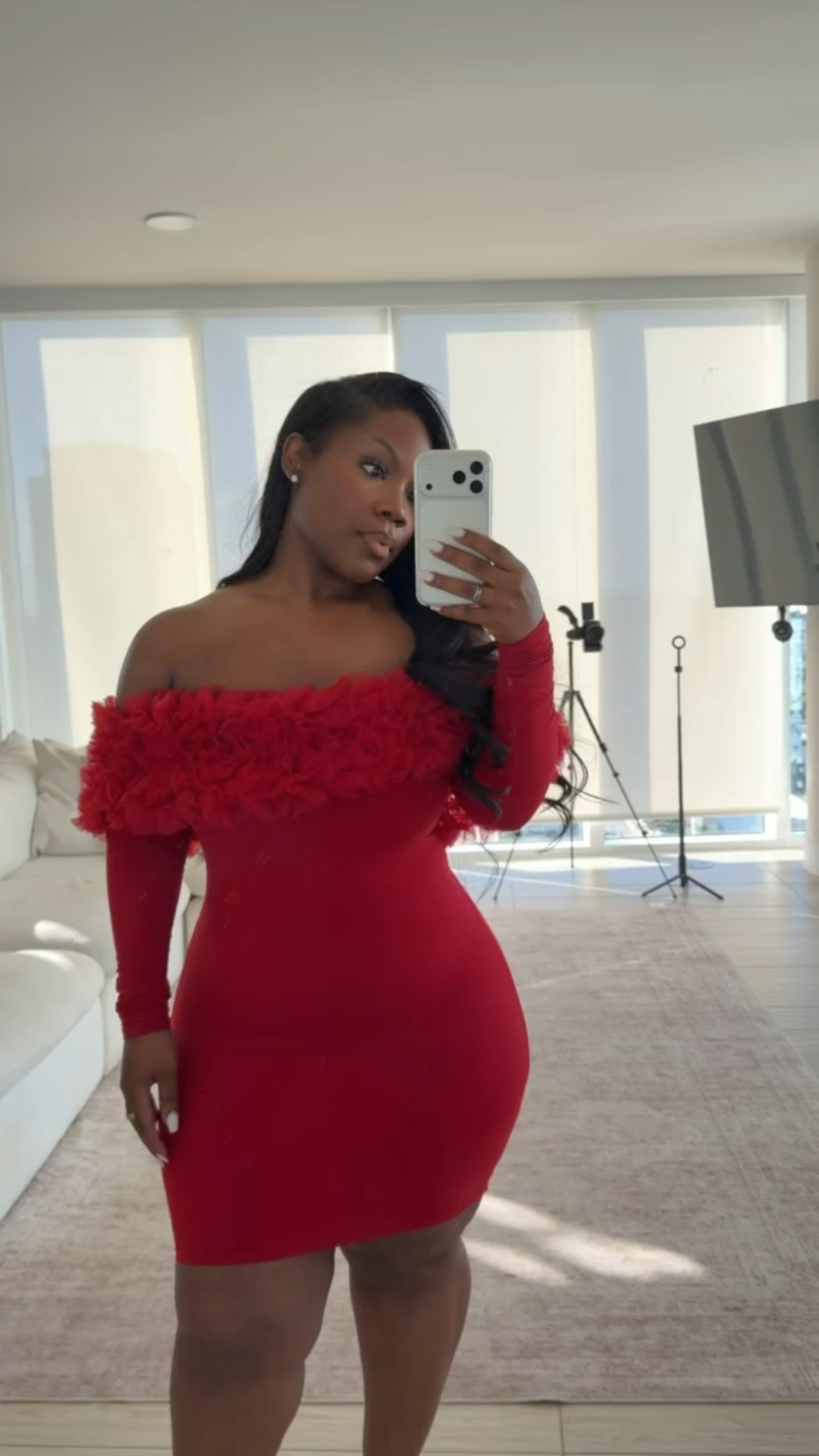 Y’all… this red number is it for Valentine’s Day. This style screams date night. So sexy and flattering. Love the flower detailing at the top 🤏🏾🤏🏾 

Use code EMMYXSPANX for $$ off my shapewear linked below ✨

Dress in unlinkable but linking similar dresses below! 

Valentines outfits women, curvy girl outfits, date night outfits, red dresses, long sleeve dress, Emmy Petit 

#LTKValentine #LTKPetite #LTKMidsize