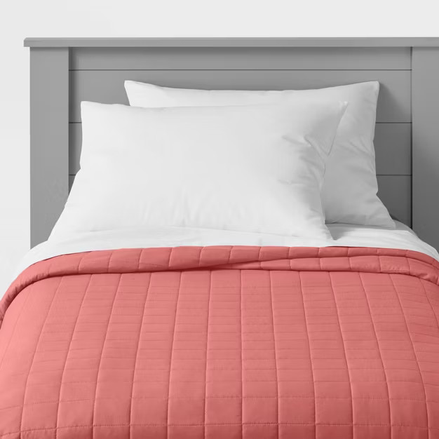 Box Stitch Microfiber Quilt - Pillowfort™ | Target