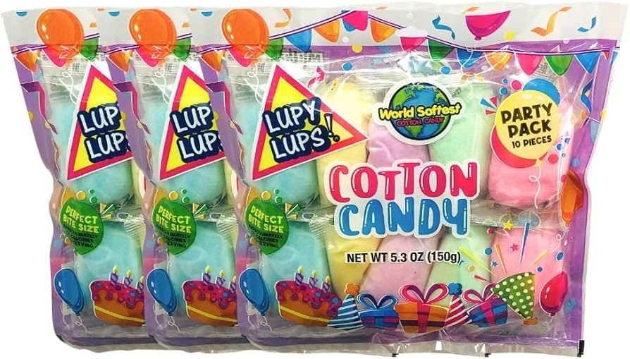 Lupy Lups! Cotton Candy Bags Easter- Basket Filler- Assorted Flavors- Individual Package Big Bulk... | Amazon (US)