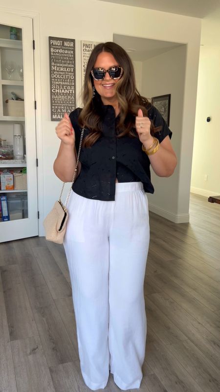 Spring outfit, vacation outfit, wide leg pants, day date, what I wore to brunch, spring to summer, curvy pants, size 12, size 14, midsize

Pants, Large long (I’m 5’8 and my natural waist is high)
Shirt, large
Pj shirt, large (so soft, 10/10)
Pj pants, xlarge (comfy!! 10/10)

#LTKmidsize #LTKstyletip #LTKVideo