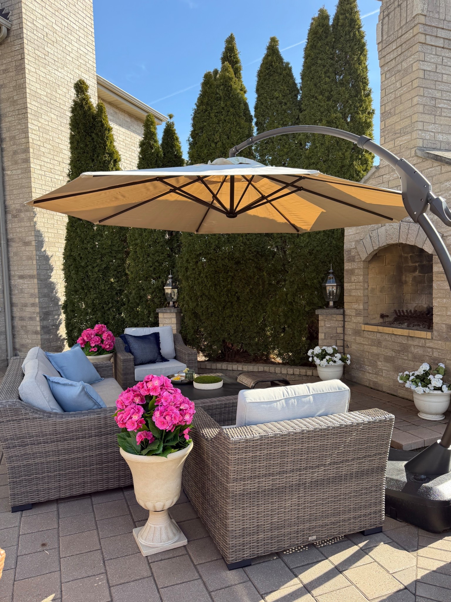 #Ad Spring patio refresh 🤍

Our outdoor seating set and cantilever umbrella are both from @wayfair and completely transformed this space. Neutral, comfortable, and perfect for relaxing or entertaining outside.

Linking the patio set and umbrella here.

#WayfairPartner #wishyouwerehere #outdoor #Wayfair @Wayfair 

#LTKHome #LTKSpringSale #LTKSeasonal
