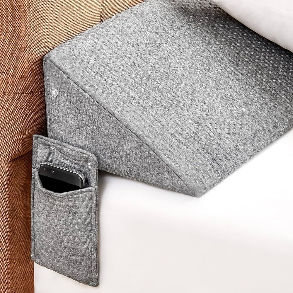 Bed Wedge Pillow for Headboard, Queen Bed Mattress Wedge Gap Filler, Triangle Pillow Long Bolster... | Amazon (US)