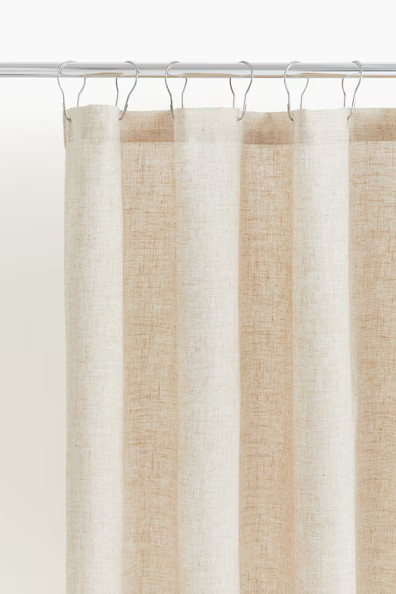 H & M - Linen-Blend Shower Curtain - Beige | H&M (US + CA)