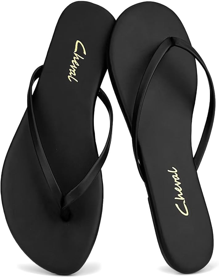 Cheval Flat Leather Flip Flops for Women, Comfortable Dressy Thong Sandals 2026 Summer and Spring... | Amazon (US)