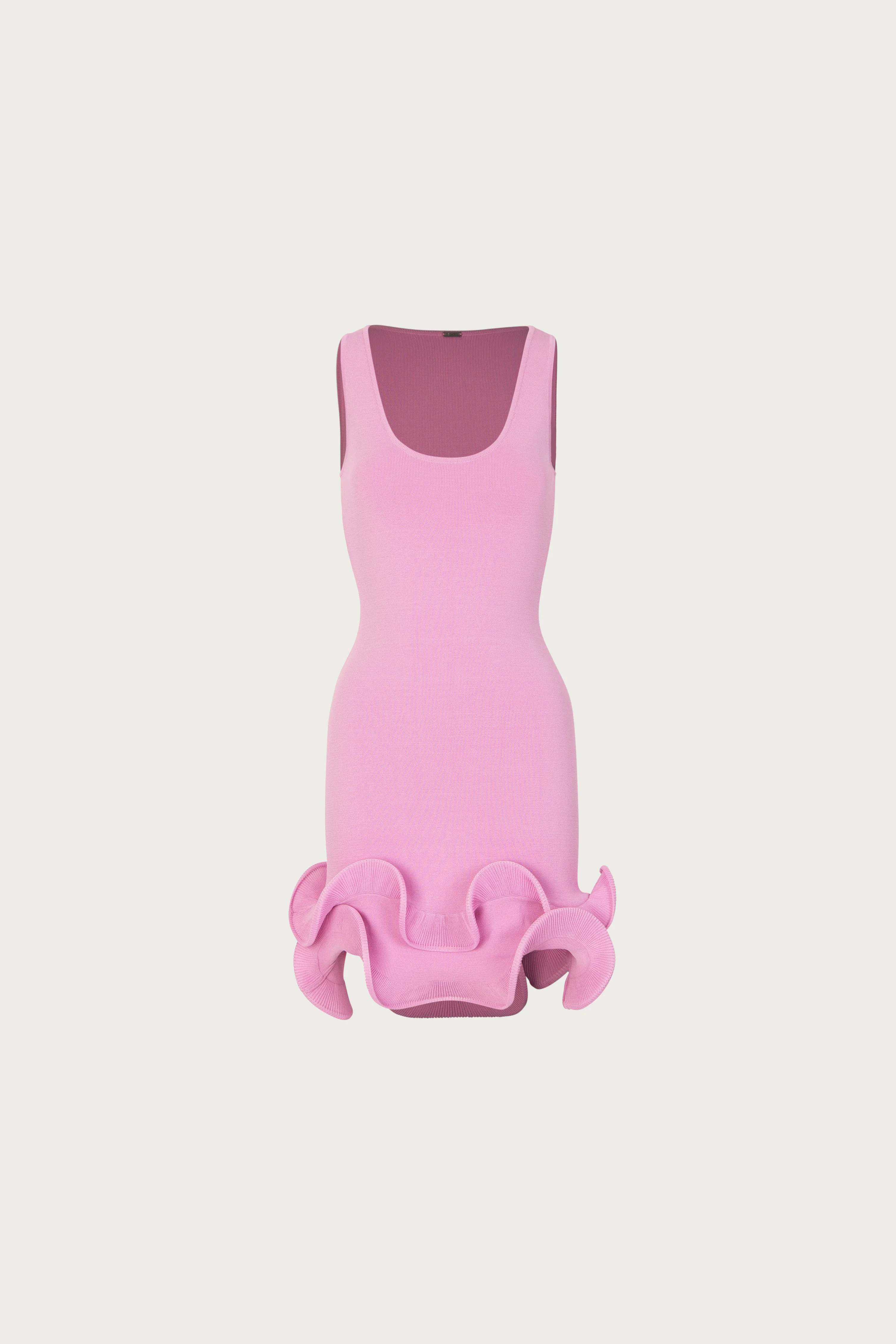 Double Ruffle Hem Mini Dress (Lilac Pink) - S / Lilac Pink | SAME